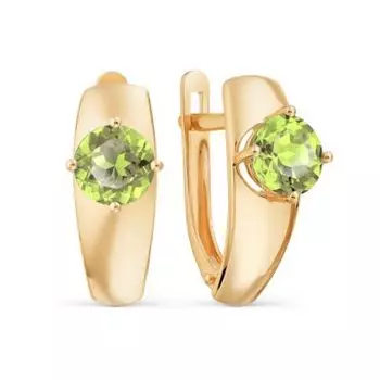 Серьги с хризолитами Линии Любви