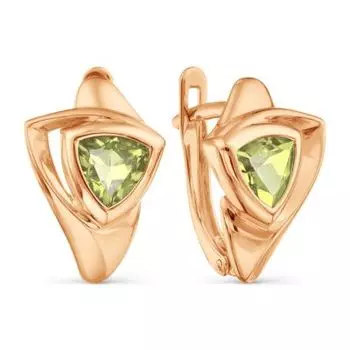 Серьги с хризолитами Линии Любви