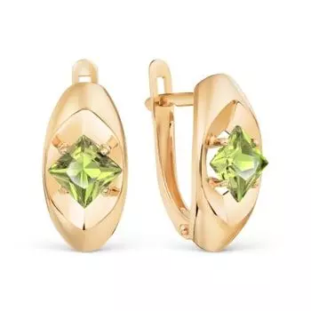 Серьги с хризолитами Линии Любви