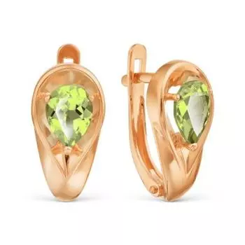 Серьги с хризолитами Линии Любви