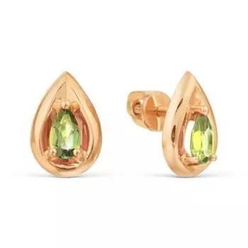 Серьги с хризолитами Линии Любви