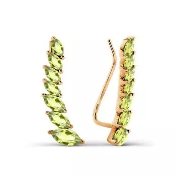 Серьги с хризолитами Линии Любви