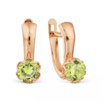 Серьги с хризолитами Линии Любви