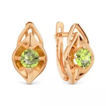 Серьги с хризолитами Линии Любви