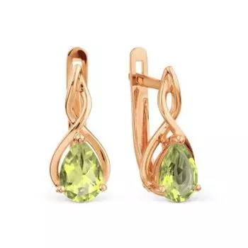 Серьги с хризолитами Линии Любви