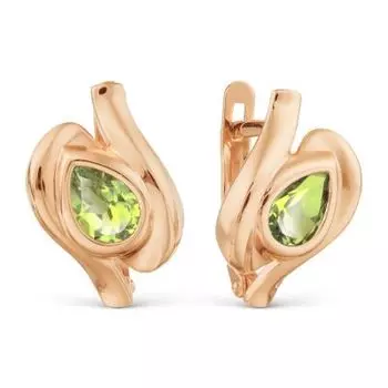 Серьги с хризолитами Линии Любви