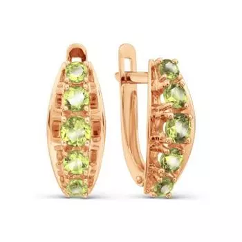 Серьги с хризолитами Линии Любви