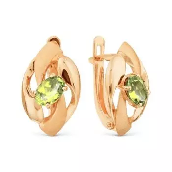 Серьги с хризолитами Линии Любви