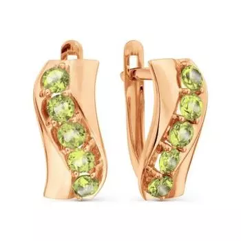 Серьги с хризолитами Линии Любви