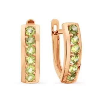 Серьги с хризолитами Линии Любви