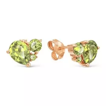 Серьги с хризолитами Линии Любви