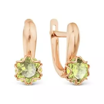 Серьги с хризолитами Линии Любви