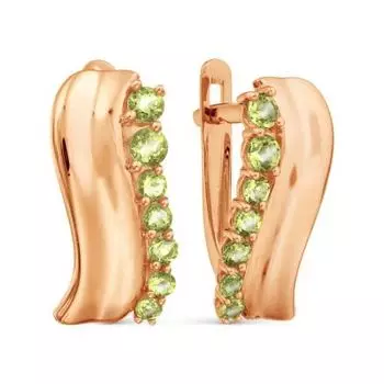 Серьги с хризолитами Линии Любви