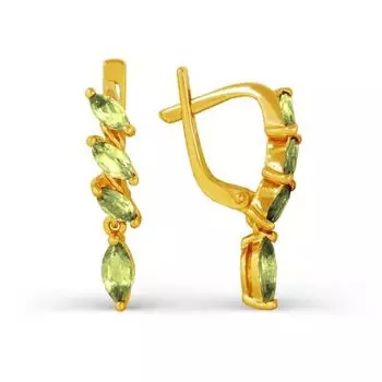 Серьги с хризолитами Линии Любви