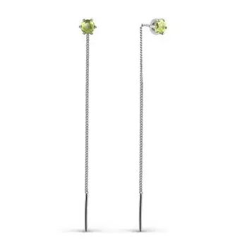 Серьги с хризолитами Линии Любви