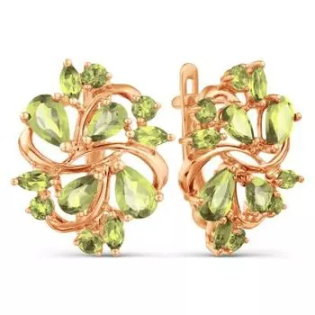 Серьги с хризолитами Линии Любви