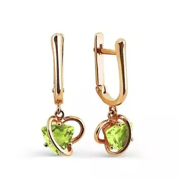 Серьги с хризолитами Линии Любви