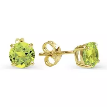 Серьги с хризолитами Линии Любви