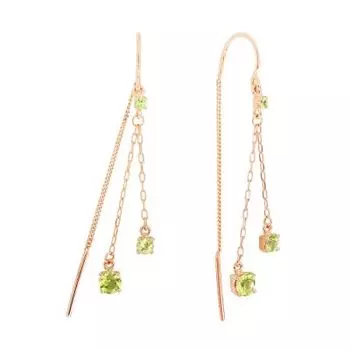 Серьги с хризолитами Линии Любви