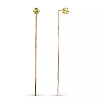 Серьги с хризолитами Линии Любви