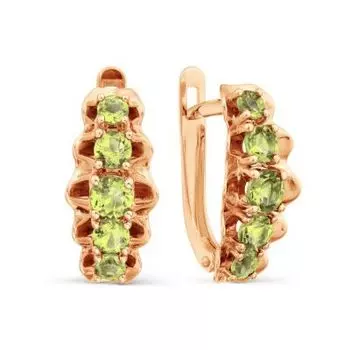 Серьги с хризолитами Линии Любви