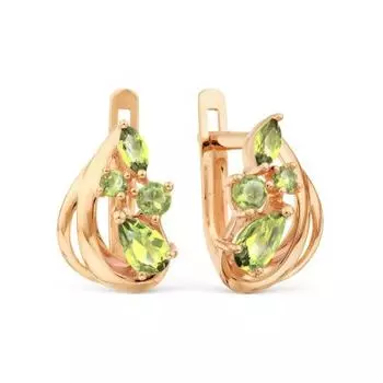 Серьги с хризолитами Линии Любви