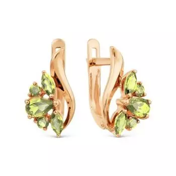 Серьги с хризолитами Линии Любви