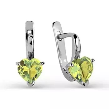 Серьги с хризолитами Линии Любви