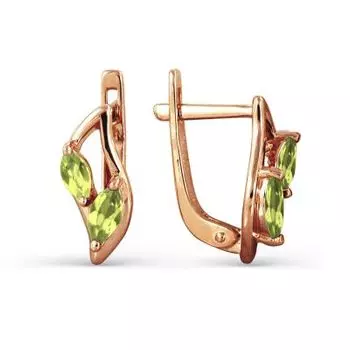 Серьги с хризолитами Линии Любви