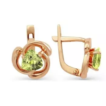 Серьги с хризолитами Линии Любви