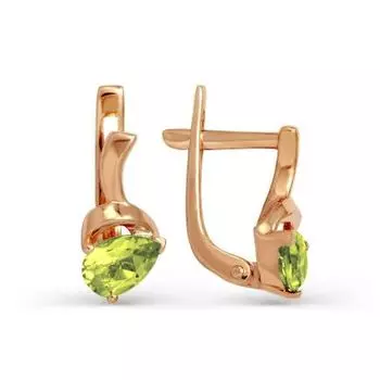 Серьги с хризолитами Линии Любви