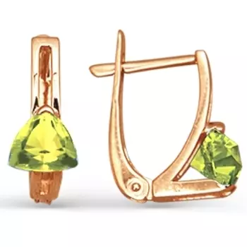 Серьги с хризолитами Линии Любви