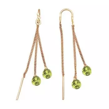 Серьги с хризолитами Линии Любви