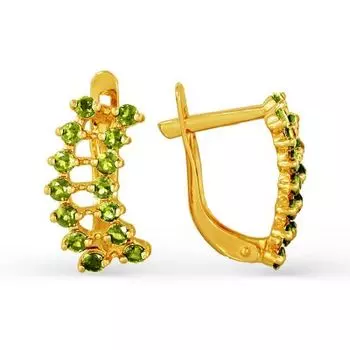 Серьги с хризолитами Линии Любви