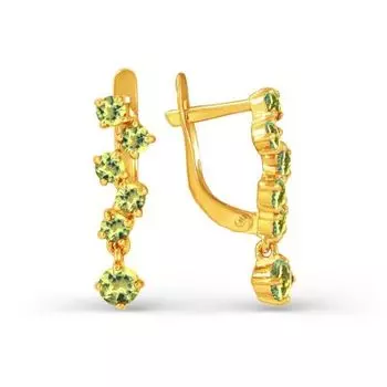 Серьги с хризолитами Линии Любви