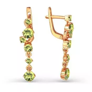 Серьги с хризолитами Линии Любви