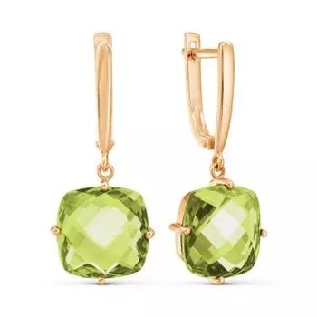 Серьги с хризолитами ситалл Линии Любви