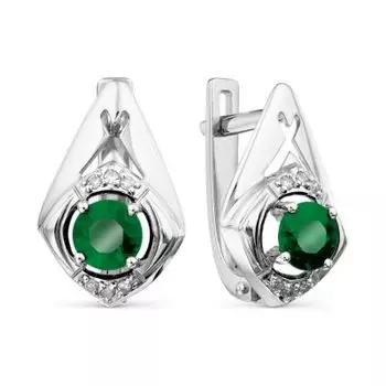 Серьги с изумрудами и бриллиантами Линии Любви