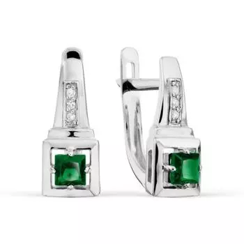Серьги с изумрудами и бриллиантами Линии Любви