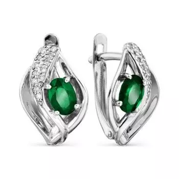 Серьги с изумрудами и бриллиантами Линии Любви