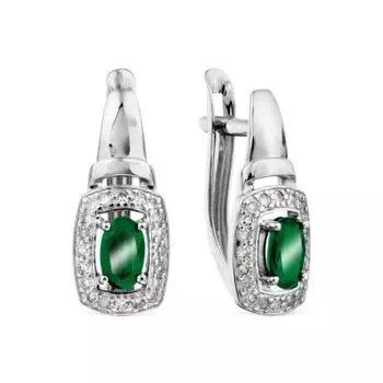 Серьги с изумрудами и бриллиантами Линии Любви
