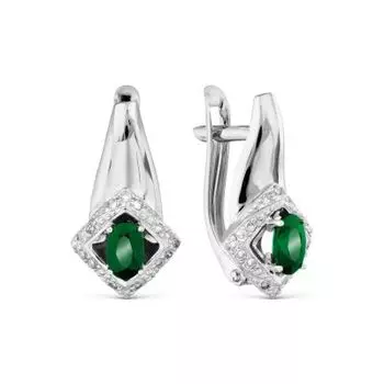 Серьги с изумрудами и бриллиантами Линии Любви