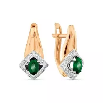 Серьги с изумрудами и бриллиантами Линии Любви