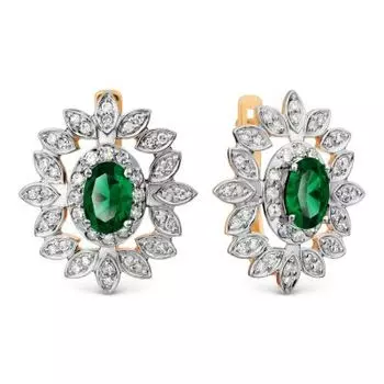 Серьги с изумрудами и бриллиантами Линии Любви
