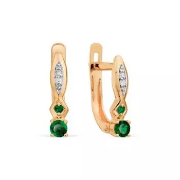 Серьги с изумрудами и бриллиантами Линии Любви