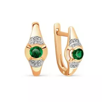 Серьги с изумрудами и бриллиантами Линии Любви