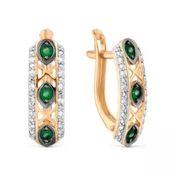 Серьги с изумрудами и бриллиантами Линии Любви