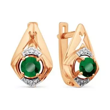 Серьги с изумрудами и бриллиантами Линии Любви