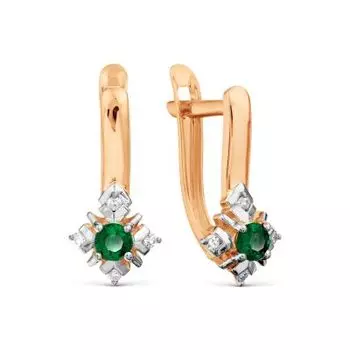 Серьги с изумрудами и бриллиантами Линии Любви
