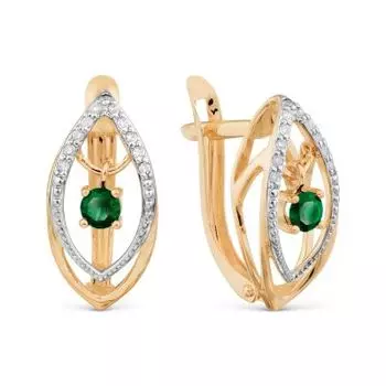 Серьги с изумрудами и бриллиантами Линии Любви
